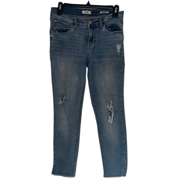 Kensie Distressed Ankle skinny crop blue Jeans size 4/27 - Picture 1 of 10